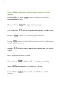 Econ 1-2 Exam Questions with Complete Solutions &vert;latest&NewLine;update&NewLine;Diminishing Marginal Utility -Consumers will only buy so much of a&NewLine;product regardless of price&NewLine;Market Equilibrium -When supply and demand equal&NewLine;Price Competition -All things being equal p