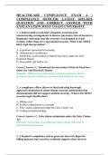 HEALTHCARE COMPLIANCE EXAM 4 &vert;&NewLine;COMPLIANCE OFFICER&vert; LATEST 2025-2026&NewLine;QUESTION AND CORRECT ANSWER WITH&NewLine;EXPLANATION