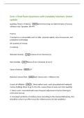 Econ 1 Final Exam Questions with Complete Solutions &vert;latest&NewLine;update&NewLine;Quantity Theory of Money -determines long run determinants of money&NewLine;inflation rate&period; Equation&colon; MV&equals;PY&NewLine;P&equals;price&NewLine;Y&equals;output as a real variable such as labor&comma; physical capital&comma; natural resour