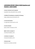 LOUISIANA NOTARY PUBLIC EXAM Questions and Answers&vert; Latest Update