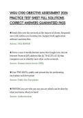 WGU C100 OBJECTIVE ASSESSMENT 2026&NewLine;PRACTICE TEST SHEET FULL SOLUTIONS&NewLine;CORRECT ANSWERS GUARANTEED PASS