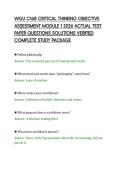 WGU C168 CRITICAL THINKING OBJECTIVE&NewLine;ASSESSMENT MODULE 1 2026 ACTUAL TEST&NewLine;PAPER QUESTIONS SOLUTIONS VERIFIED&NewLine;COMPLETE STUDY PACKAGE