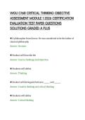 WGU C168 CRITICAL THINKING OBJECTIVE&NewLine;ASSESSMENT MODULE 1 2026 CERTIFICATION&NewLine;EVALUATION TEST PAPER QUESTIONS&NewLine;SOLUTIONS GRADED A PLUS&NewLine;