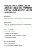 WGU C168 CRITICAL THINKING OBJECTIVE&NewLine;ASSESSMENT MODULE 1 2026 PRACTICE TEST&NewLine;SHEET FULL SOLUTIONS CORRECT ANSWERS&NewLine;GUARANTEED PASS