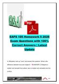 EAPS 105 EXAM COMPLETE PACKAGE DEAL