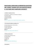HEALTHCARE COMPLIANCE EXAMINATION QUESTIONS &NewLine;AND CORRECT ANSWER WITH EXPLANATION GRADED &NewLine;A&plus;