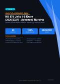 NU 578 Advanced Pharmacology for Practice Nurses Units 1-5 Exam Actual Exam 2026&sol;2027 &ndash; Complete Exam-Style Q&As &vert; 100&percnt; Certified Verified &ndash; Pass Guaranteed &ndash; A&plus; Graded