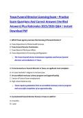 Texas Funeral Director Licensing Exam &ndash; Practice Questions & Verified Answers with Detailed Rationales &lpar;2026 Edition 