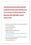 Texas Decommissioning Safety Specialist Certification &ndash; Practice Exam Questions & Correct Answers with Detailed Rationales &lpar;2026 Edition&rpar;