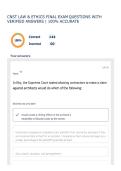 CNST LAW & ETHICS FINAL EXAM QUESTIONS WITH VERIFIED ANSWERS &vert; 100&percnt; ACCURATE