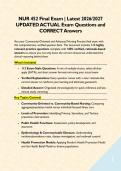 NUR 452 Final Exam &vert; Latest 2026&sol;2027 UPDATED ACTUAL Exam Questions and CORRECT Answers&NewLine;&NewLine;