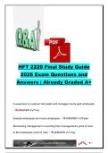 HFT 2220 Final Study Guide Questions & Answers 2026 &vert; 100&plus; Practice Questions &vert; Leadership&comma; Human Resource Management&comma; Recruitment&comma; Training&comma; Diversity&comma; Conflict Resolution & Delegation &vert; Hospitality Management