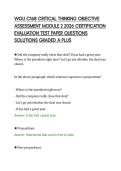 WGU C168 CRITICAL THINKING OBJECTIVE&NewLine;ASSESSMENT MODULE 2 2026 CERTIFICATION&NewLine;EVALUATION TEST PAPER QUESTIONS&NewLine;SOLUTIONS GRADED A PLUS
