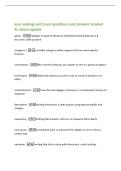 ena reading unit Exam questions and answers Graded&NewLine;A&plus; latest update&NewLine;genre -category or type of literature defined by shared features e&period;g&NewLine;structure&comma; style purpose&NewLine;sub genre -a smaller category within a genre that has more specific&NewLine;features&NewLine;convention