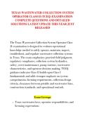 TEXAS WASTEWATER COLLECTION SYSTEM &NewLine;OPERATOR CLASS II &lpar;TCEQ&rpar; EXAMINATION &NewLine;COMPLETE QUESTIONS AND DETAILED &NewLine;SOLUTIONS LATEST UPDATE THIS YEAR JUST &NewLine;RELEASED