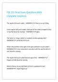 FSE 215 Final Exam Questions With Complete Solutions 