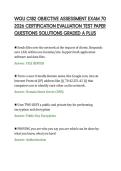 WGU C182 OBJECTIVE ASSESSMENT EXAM 70&NewLine;2026 CERTIFICATION EVALUATION TEST PAPER&NewLine;QUESTIONS SOLUTIONS GRADED A PLUS&NewLine;