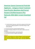 American Samoa Commercial Pesticide &NewLine;Applicator - Category 4 Seed Treatment &NewLine;Exam Practice Questions And Correct &NewLine;Answers &lpar;Verified Answers&rpar; Plus &NewLine;Rationale 2026 Q&A&vert; Instant Download &NewLine;Pdf 