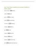 ena 7 text 1Exam questions and answers Graded A&plus;&NewLine;latest update&NewLine;down-to-earth -jordn&auml;ra&NewLine;earthly -jordisk&NewLine;gloomy -m&ouml;rk&comma; dyster&NewLine;mood -sinnesst&auml;mning&NewLine;Conclusion -slutledning