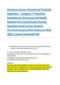 American Samoa Commercial Pesticide &NewLine;Applicator - Category 7 Industrial&comma; &NewLine;Institutional&comma; Structural and Health &NewLine;Related Pest Control Exam Practice &NewLine;Questions And Correct Answers &NewLine;&lpar;Verified Answers&rpar; Plus Rationale 2026 &NewLine;Q&A&vert; Instant Download Pdf  