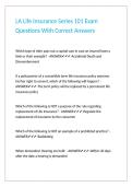 LA Life Insurance Series 101 Exam Questions With Correct Answers&period;