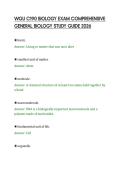 WGU C190 BIOLOGY EXAM COMPREHENSIVE&NewLine;GENERAL BIOLOGY STUDY GUIDE 2026