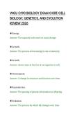 WGU C190 BIOLOGY EXAM CORE CELL&NewLine;BIOLOGY&comma; GENETICS&comma; AND EVOLUTION&NewLine;REVIEW 2026