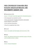 WGU C190 BIOLOGY EXAM HIGH-YIELD&NewLine;ECOLOGY&comma; MOLECULAR BIOLOGY&comma; AND&NewLine;BIOCHEMISTRY SUMMARY 2026