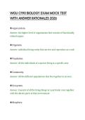 WGU C190 BIOLOGY EXAM MOCK TEST&NewLine;WITH ANSWER RATIONALES 2026