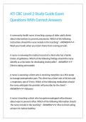 ATI CBC Level 2 Study Guide Exam Questions With Correct Answers 