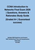 CCNA Introduction to Networks Final Exam 2026 &vert; Questions&comma; Answers & Rationales Study Guide