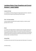 Louisiana Notary Exam Questions and Correct Answers&vert; Latest Update
