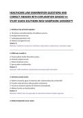 HEALTHCARE LAW EXAMINATION QUESTIONS AND &NewLine;CORRECT ANSWER WITH EXPLANATION GRADED A&plus; &NewLine;STUDY GUIDE