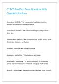 CT DDS Med Cert Exam Questions With Complete Solutions
