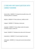 CT DDS MED CERT EXAM QUESTIONS WITH CORRECT ANSWERS 