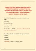 CCA &lpar;CERTIFIED CROP ADVISOR&rpar; EXAM AND PRACTICE &NewLine;EXAM NEWEST 2026 TEST BANK&vert; CERTIFIED CROP &NewLine;ADVISOR EXAM PREP WITH COMPLETE 650 REAL EXAM &NewLine;QUESTIONS AND CORRECT VERIFIED ANSWERS&sol; &NewLine;ALREADY GRADED A&plus; &lpar;BRAND NEW&excl;&excl;&rpar;