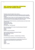 APEA Orthopedics Pharmacology Final Exam Questions and Answers with Detailed Rationales A&plus;