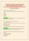 CO MASTER ELECTRICIAN EXAM QUESTIONS AND  &NewLine;CORRECT ANSWERS &lpar;VERIFIED ANSWERS&rpar;  &NewLine;WITH RATIONALES EXPERT VERIFIED FOR GUARANTEED &NewLine;PASS &vert; LATEST UPDATE