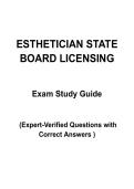 Esthetician State Board Licensing Exam 2026&colon; Complete Study Guide&comma; Practice Tests & Exam Review