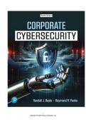 TEST BANK FOR Corporate Cybersecurity&comma; 6th edition by Randall J Boyle&comma; Raymond R&period; Panko ISBN&colon; 978-0135339299 COMPLETE GUIDE ALL CHAPTERS COVERED 100&percnt; VERIFIED A&plus; GRADE ASSURED&excl;&excl;&excl;&excl;&excl;NEW LATEST UPDATE&excl;&excl;&excl;&excl;&excl;