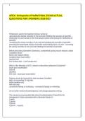 APEA Orthopedics Pharmacology Final Exam Questions and Answers with Detailed Rationales A&plus;