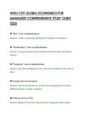 WGU C211 GLOBAL ECONOMICS FOR&NewLine;MANAGERS COMPREHENSIVE STUDY GUIDE&NewLine;2026