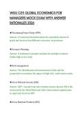 WGU C211 GLOBAL ECONOMICS FOR&NewLine;MANAGERS MOCK EXAM WITH ANSWER&NewLine;RATIONALES 2026