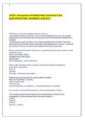APEA Orthopedics Pharmacology Final Exam Questions and Answers with Detailed Rationales A&plus;