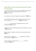 HIMT 2300 Terms Exam questions and answers Graded&NewLine;A&plus; latest update&NewLine;issues must be examined in advance of a merger or affiliation because they can&NewLine;sometimes indicate whether a particular deal will or will not work&period; -&NewLine;Corporate Culture&NewLine;Sometimes the ul