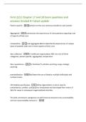 himt 2211 Chapter 17 and 18 Exam questions and&NewLine;answers Graded A&plus; latest update&NewLine;Patient specific -pertains to the care services provided to each patient&NewLine;Aggregated -summarizes the experiences of many patients regarding a set&NewLine;of aspects of their care&NewLine;c