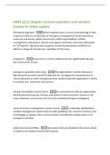 HIMT 2211 Chapter 13 Exam questions and answers&NewLine;Graded A&plus; latest update&NewLine;All hazards approach -when hospitals have a sound understanding of their&NewLine;response to the six critical areas of emergency management &lpar;communications&semi;&NewLine;resources and assets&semi; safety a