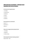 EMS Instructor&sol;Coordinator - Michigan Exam Questions And Correct Answers