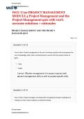 WGU C722 &vert; PROJECT MANAGEMENT &vert; MODULE 4  &vert; Project Management and the Project Management quiz &vert; with 100&percnt; accurate solutions &plus; rationales