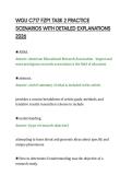WGU C717 FZP1 TASK 2 PRACTICE&NewLine;SCENARIOS WITH DETAILED EXPLANATIONS&NewLine;2026